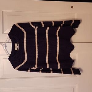Pinque striped sweater, navy and cream, size M